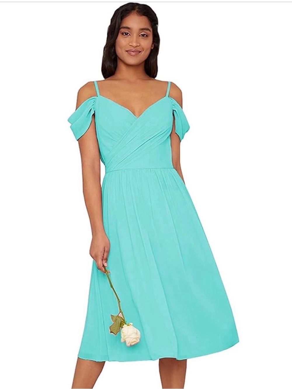 Women’s Turquoise Off-The-Shoulder Dress